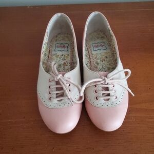 Bettie Page Shoes - Halle Oxford Flats - Pink Size 7